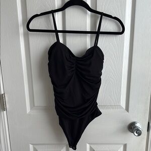 Express Black Ruched Body Contour Bodysuit